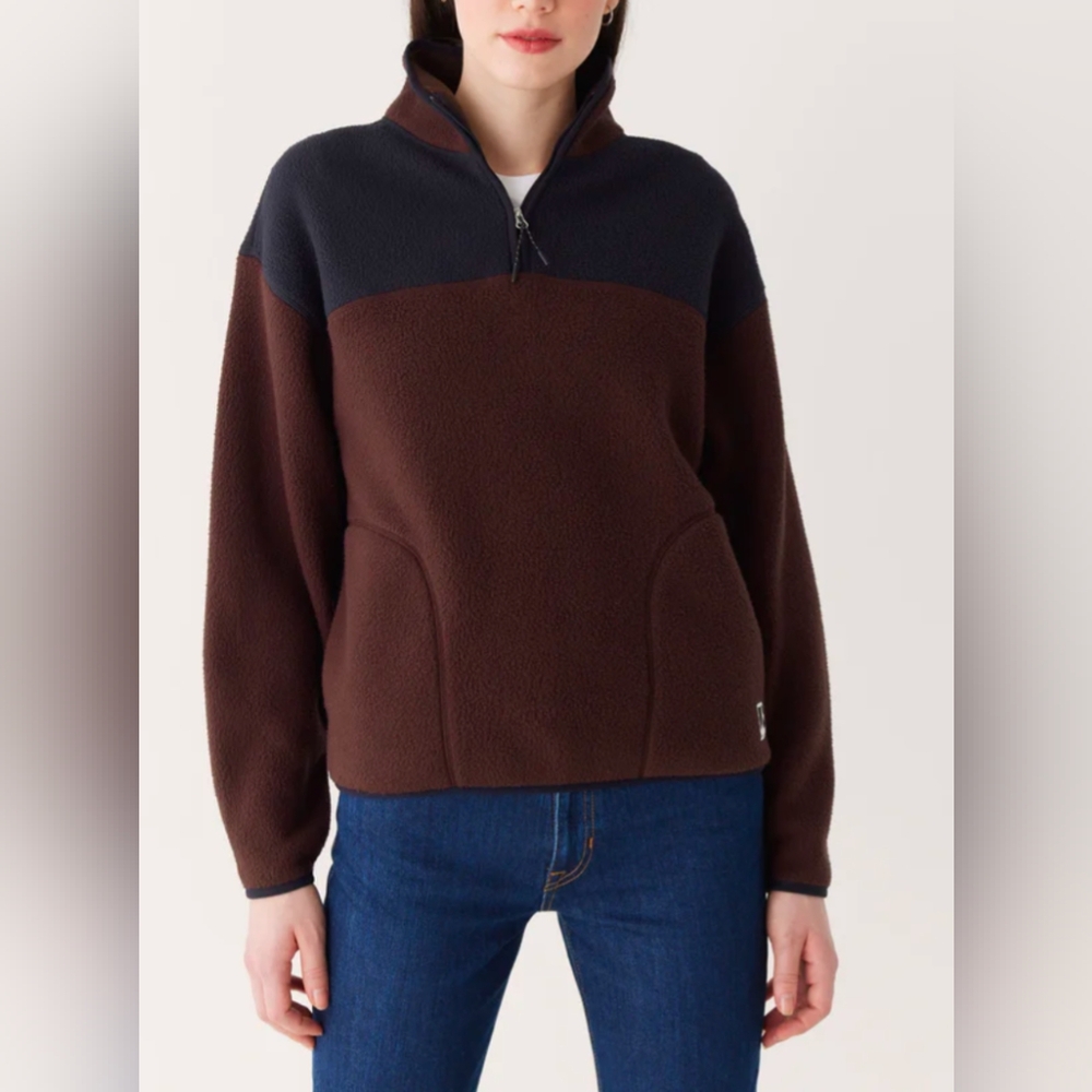 FRANK AND OAK - NEVER WORN NWT Axis Polar Fleece in Burgundy Size L